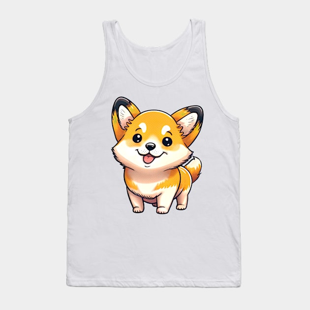 Cute Corgi Tank Top by Prilidiarts